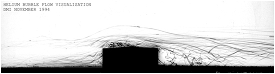 Visualisation of turbulent flow field around a low-rise building